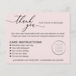 Roze Hartelijk dank voor advies wasinstructies Flyer