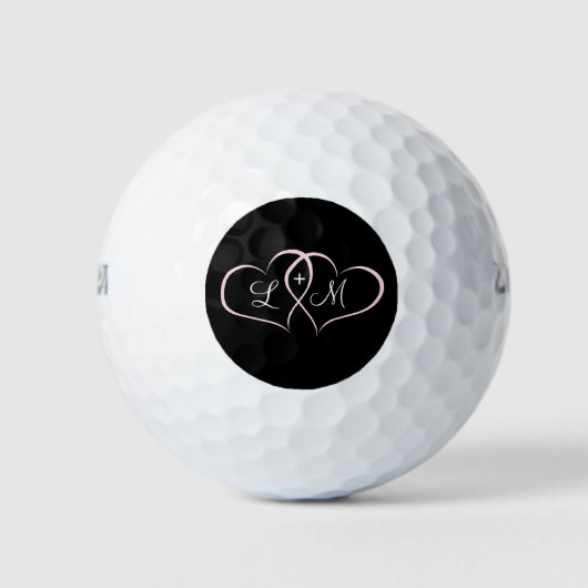 Roze harten Aangepaste Golf Balls Golfballen (Voorkant)