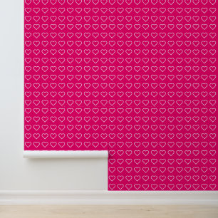 Roze harten aangepaste kleuren behang