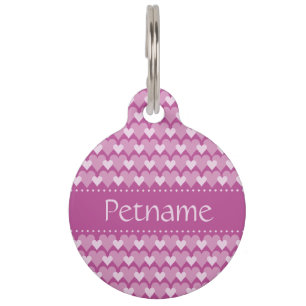 Roze harten aangepaste labels voor huisdieren huisdierpenning