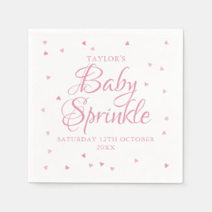 Roze harten baby sprinkle servet