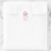 Roze harten Baby Voetafdrukken smerig sinds geboor Ronde Sticker (Tas)