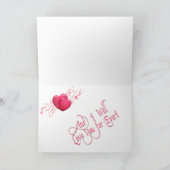 Roze Harten Be Mine Valentijn Kaart (Binnen)