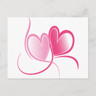 roze harten briefkaart