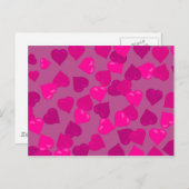 Roze harten briefkaart (Voorkant / Achterkant)