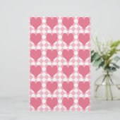 Roze harten briefpapier (Staand voorkant)