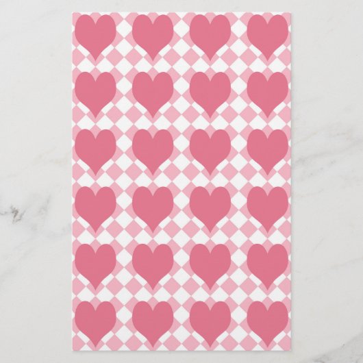 Roze harten briefpapier (Voorkant)