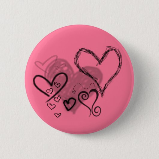 Roze harten Button (Voorkant)