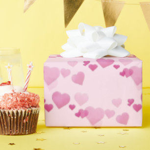 Roze harten cadeaupapier