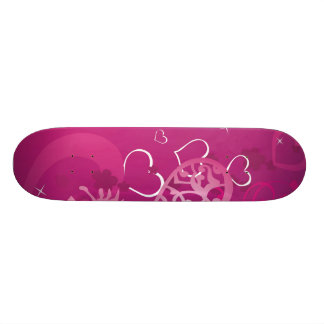 Roze harten collage skateboard