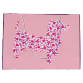 Roze harten Dachshund Groot Cadeauzakje (Achterkant)