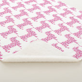 Roze harten Dachshunds Sherpa Deken (3/4)