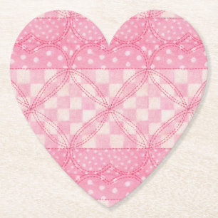 ROZE HARTEN DEKEN Hart Papieren Onderzetters