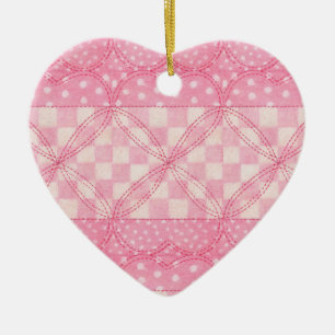 ROZE HARTEN DEKEN Keramiek Hart Ornament