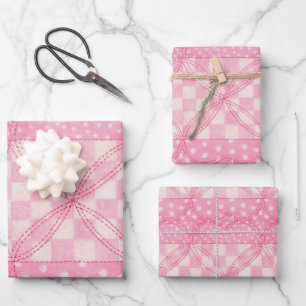 ROZE HARTEN DEKEN Plat Laken Inpakpapier Vel