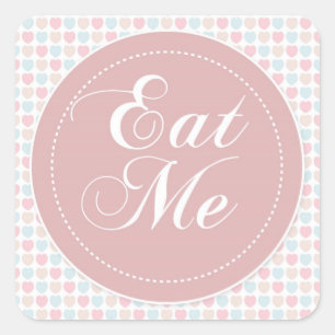 Roze Harten 'Eat Me' Snoep Buffet Sticker
