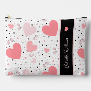 Roze harten en biggetje etui