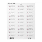 Roze harten en Butterflies Paris Eiffel Tower Etiket (Full Sheet)
