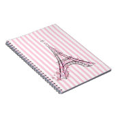 Roze harten en Butterflies Paris Eiffel Tower Notitieboek (Rechterzijde)