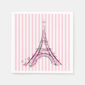 Roze harten en Butterflies Paris Eiffel Tower Part Servet (Voorkant)