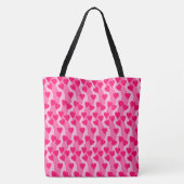 Roze harten en linnen Pattern Crossbody Bag Draagtas (Achterkant)