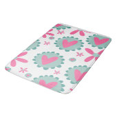 Roze harten en roze blozen badmat (Gekanteld)