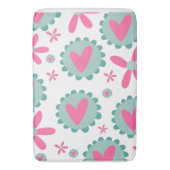 Roze harten en roze blozen badmat (Voorkant Verticaal)