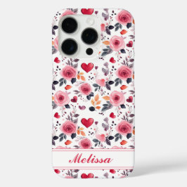 Roze harten en Rozen iPhone 16 Pro Hoesje