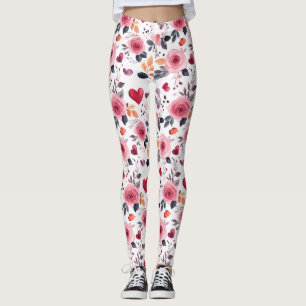 Roze harten en Rozen Leggings