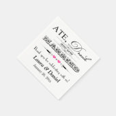 Roze harten en scrollen die Napkins binden Servetten (Hoek)