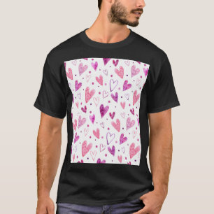 Roze harten en stippen: romantisch genot. t-shirt