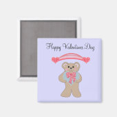 Roze harten en weinig Beer Magneet (Voorkant / Achterkant)