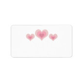 Roze harten etiket (Voorkant)