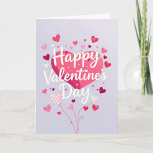 Roze harten Fijne Valentijnsdag Kaart
