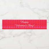 Roze harten | Fijne Valentijnsdag Waterfles Etiket (Enkel label)