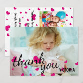 Roze Harten Foto - Dank Je Wel Plat Kaart (Voorkant / Achterkant)