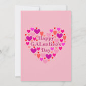 Roze harten Galentijn's Day Party Uitnodiging (Achterkant)