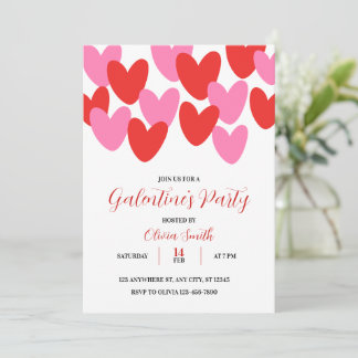 ROZE HARTEN GALENTINES DAG FEESTJE UITNODIGING