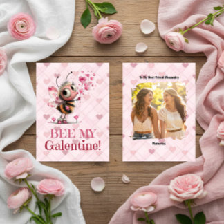 Roze Harten Galentine's Day Beste Vriendin Kaart