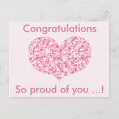 Roze harten | Gefeliciteerd Afstuderen Briefkaart (Voorkant)