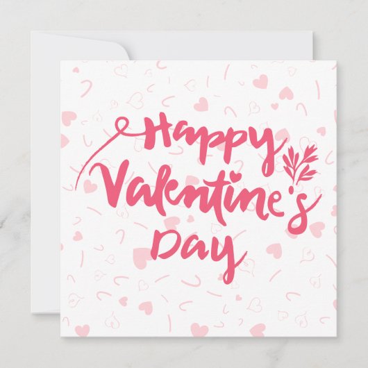 Roze harten Gelukkig Valentijnsdag Feestdagenkaart (Voorkant)