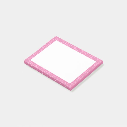Roze Harten Gevormde Post-it Briefjes Post-it® Notes (Schuin)
