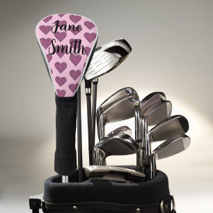 Roze harten golfheadcover