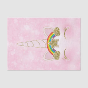 Roze Harten Gouden Regenboog Ster Eenhoorn Hoorn G Tissuepapier