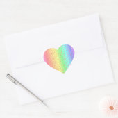 Roze Harten Gradiënt Pastel Regenboog Hart Sticker (Envelop)