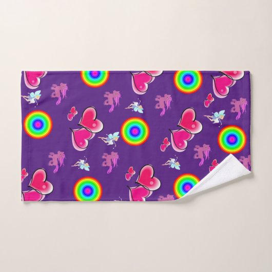 Roze harten handdoekjes bad handdoek (Handdoek)