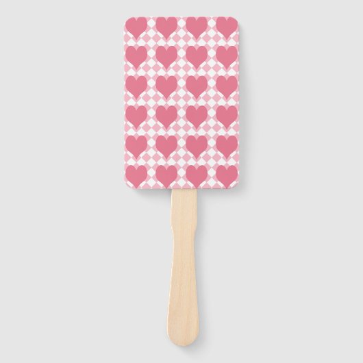 Roze harten handwaaier (Voorkant)
