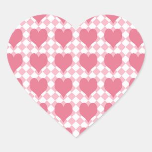 Roze harten hart sticker