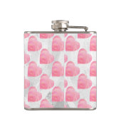 Roze harten heupfles (Achterkant)