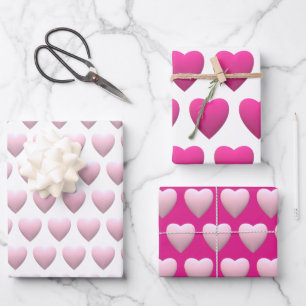 Roze harten houden van eenvoudig minimaal inpakpapier vel